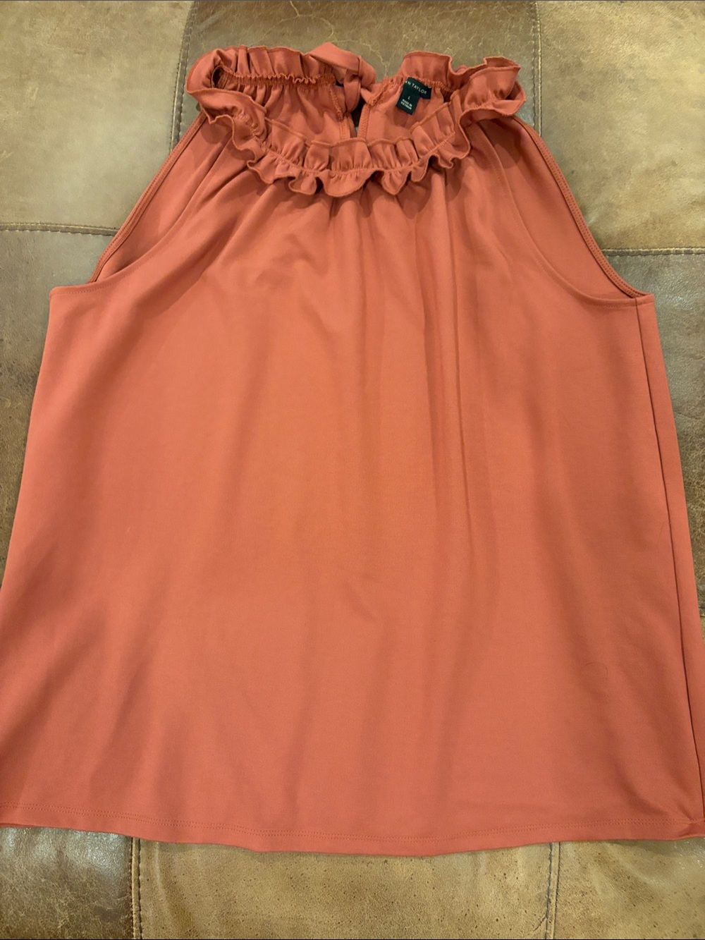 Ann Taylor Ruffled Halter Camisole - Terracotta Orange
